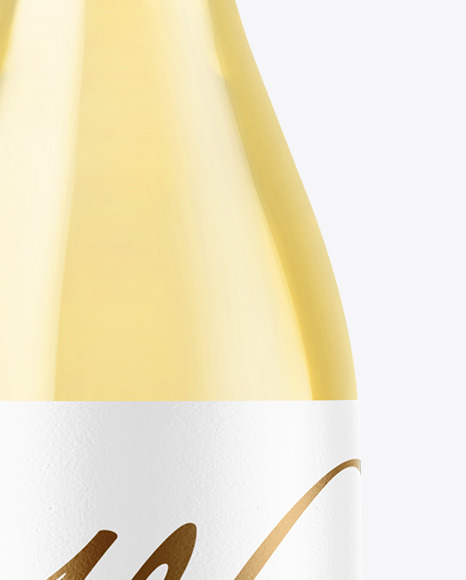 Clear Glass White Wine Bottle Mockup