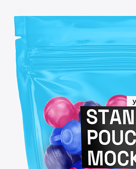 Stand-up Pouch with Gummies Mockup