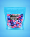 Stand-up Pouch with Gummies Mockup