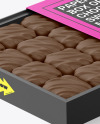 Opened Paper Box of Chocolate Sweets Mockup