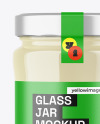 Clear Glass Jar with Mayonnaise Sauce Mockup