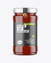 Clear Glass Jar with Red Sauce Mockup