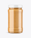 Clear Glass Jar with Peanut Butter Mockup