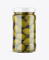 Clear Glass Jar with Olives Mockup