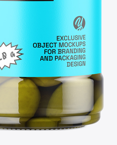 Clear Glass Jar with Olives Mockup