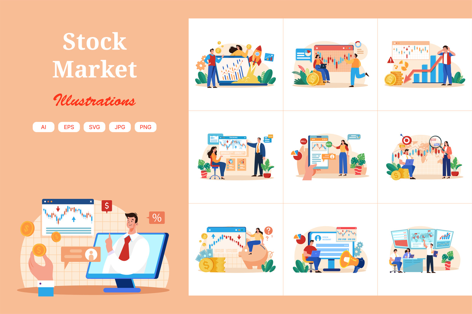 M642_Stock Market Illustration Pack M642_Stock Market Illustration Pack