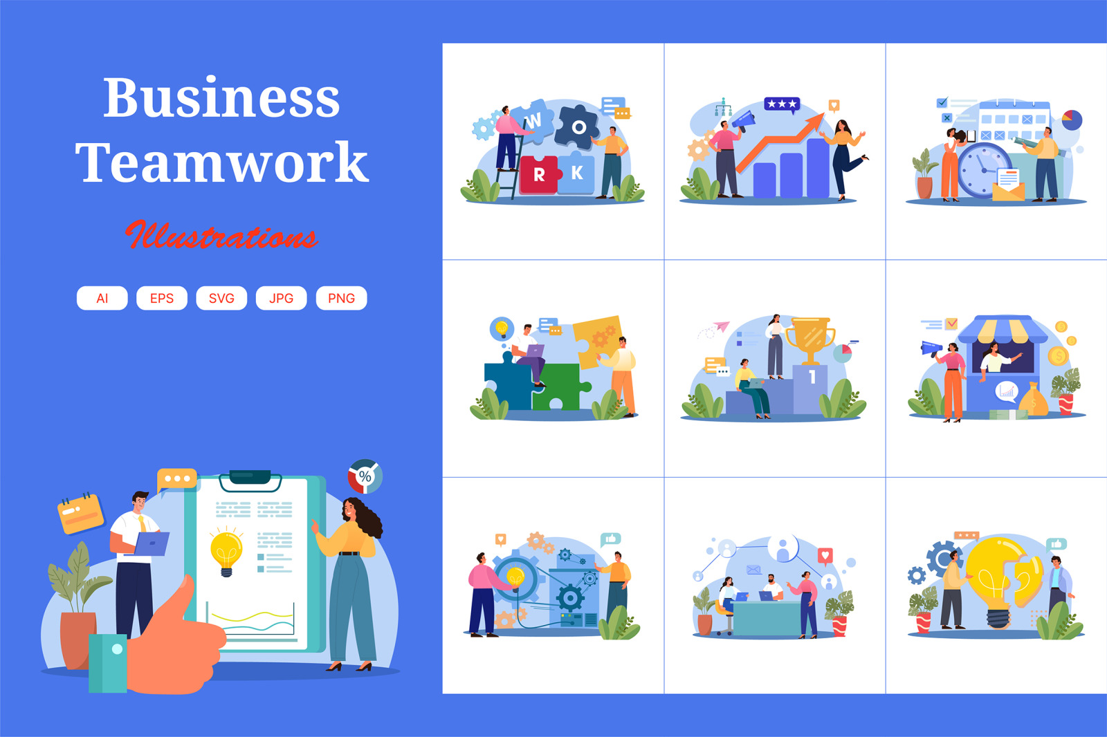 M643_Business Teamwork Illustration Pack