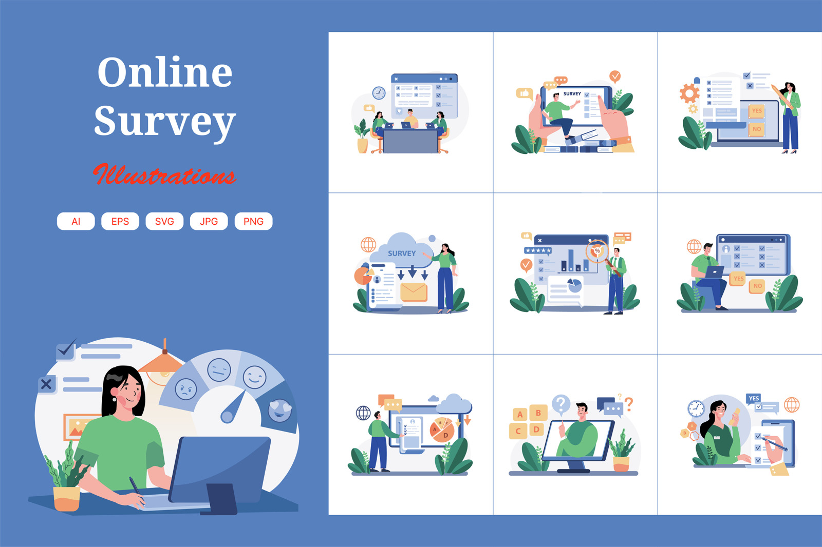 M647_Online Survey Illustration Pack M647_Online Survey Illustration Pack