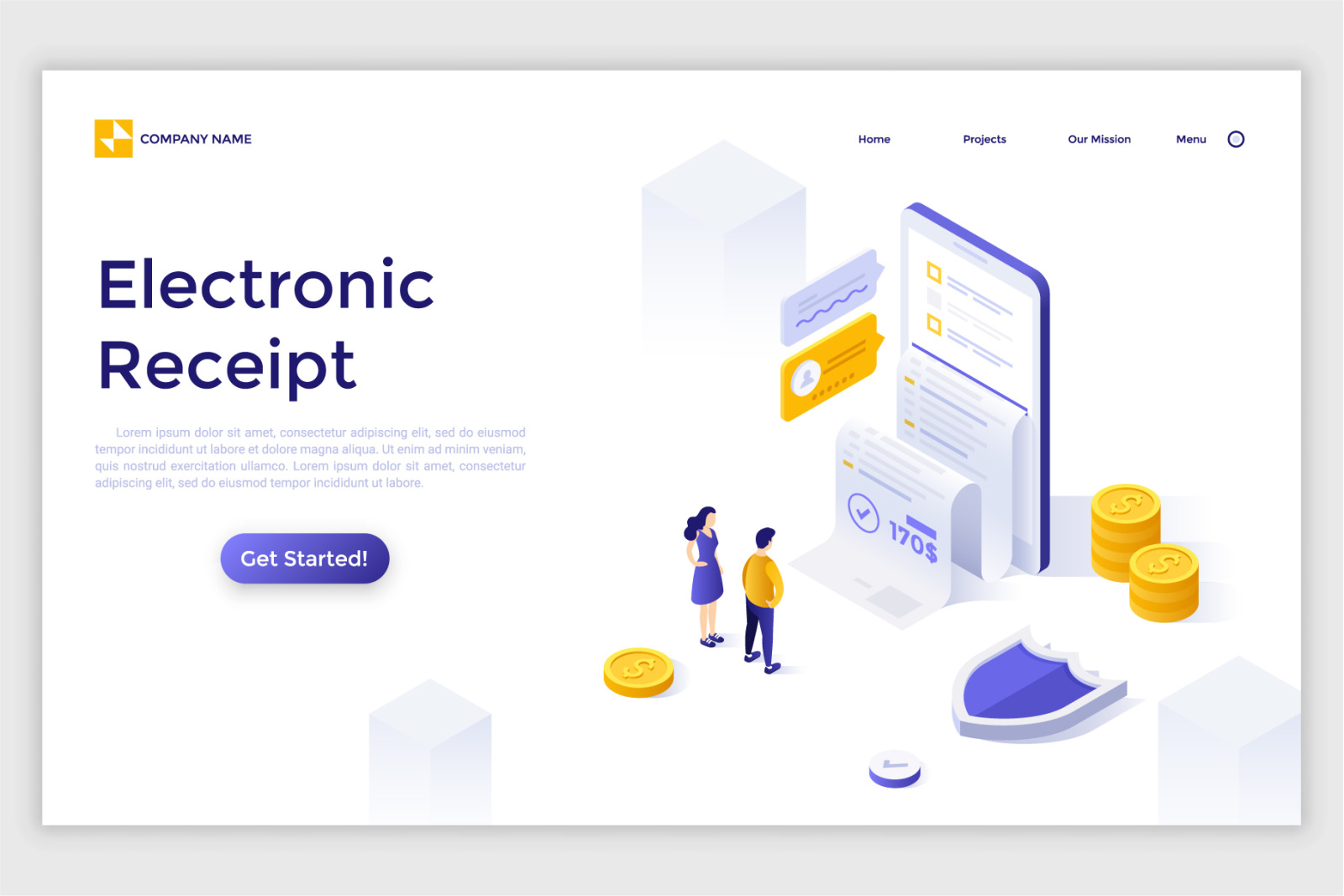 9 Isometric Templates. Money Transfer &amp; E-Payments