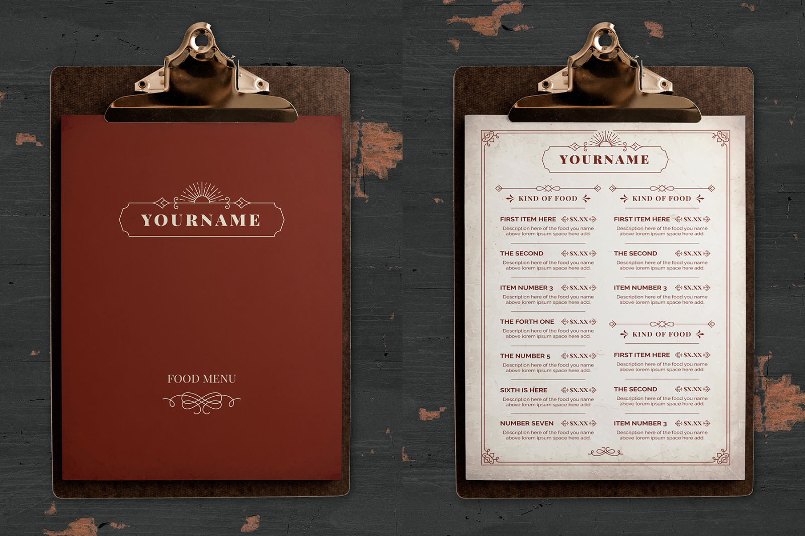 Vintage Bodegon Food Menu Stationery