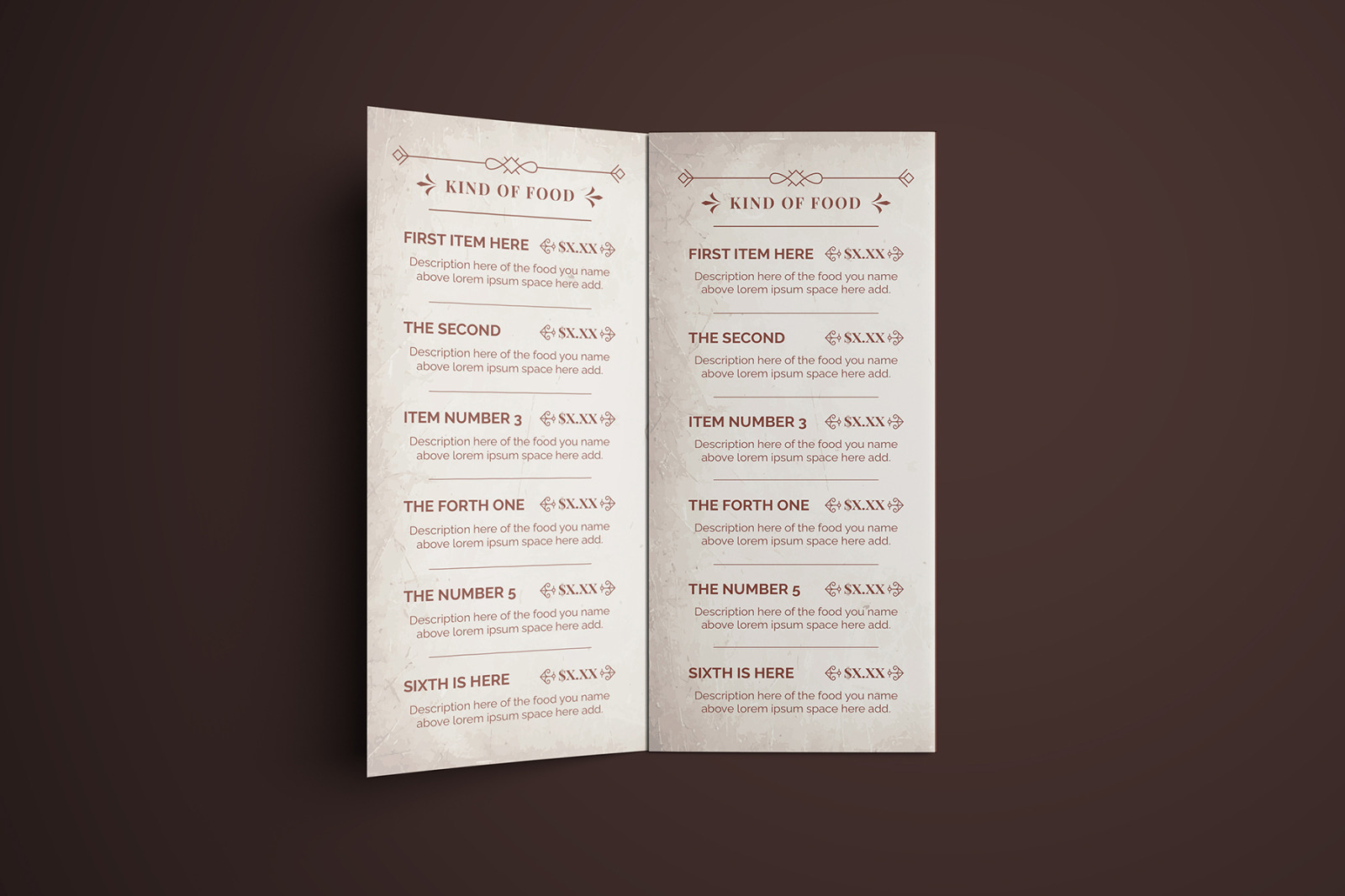 Vintage Bodegon Food Menu Stationery