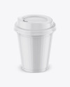 Coffee Cup With Sleeve Mockup - Front View (High-Angle Shot)