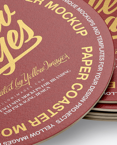 Stack of Paper Beverage Coasters Mockup