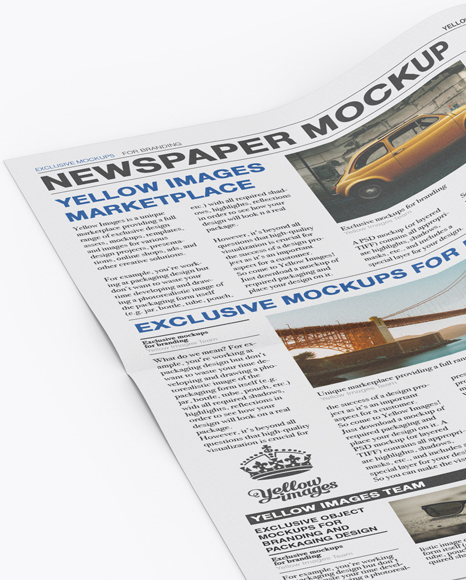 Newspaper Mockup - Half Side View (High-Angle Shot)