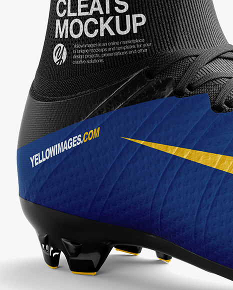 Cuffed Soccer Cleat mockup (Half Side View)