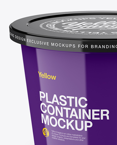 Glossy Plastic Container Mockup (High-Angle Shot)