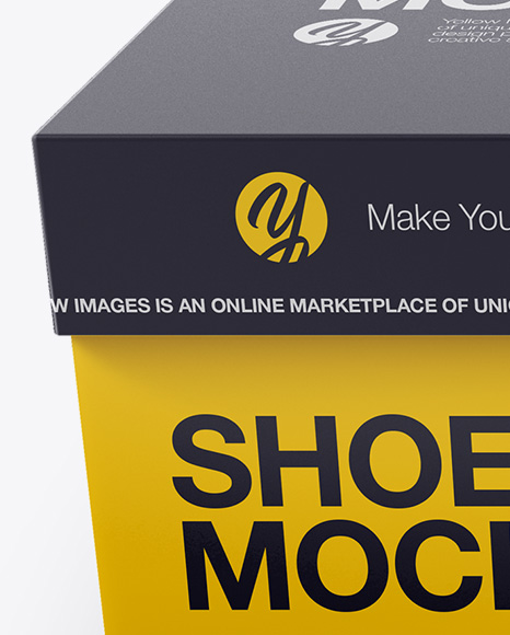 Shoes Box Mockup - Front View (High-Angle Shot)