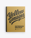 Metallic Notebook With Ring Binger Mockup - Top View