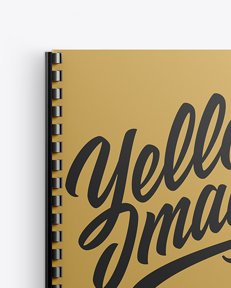 Metallic Notebook With Ring Binger Mockup - Top View