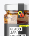 Clear Glass Jar with Mushrooms Mockup