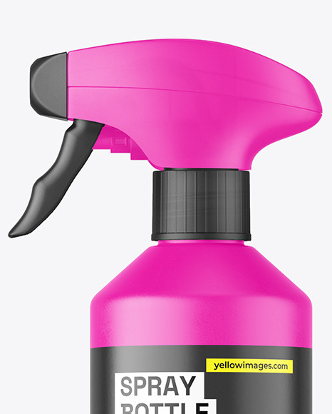 Matte Plastic Spray Bottle Mockup