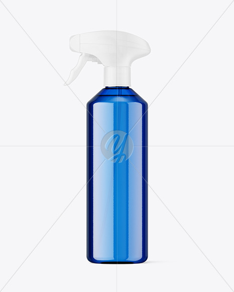 Blue Plastic Spray Bottle Mockup