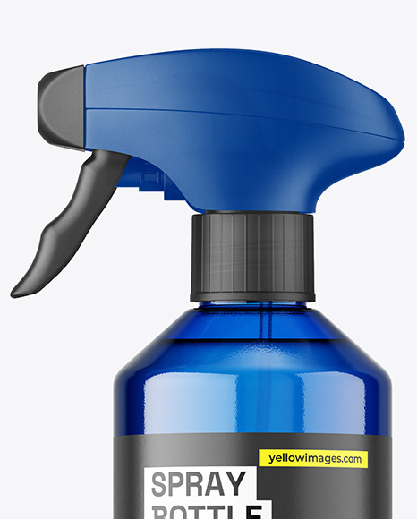 Blue Plastic Spray Bottle Mockup