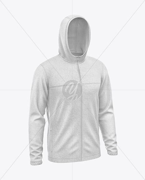 Hooded Fleece Jacket Mockup