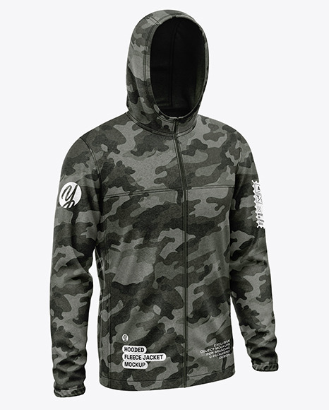 Hooded Fleece Jacket Mockup