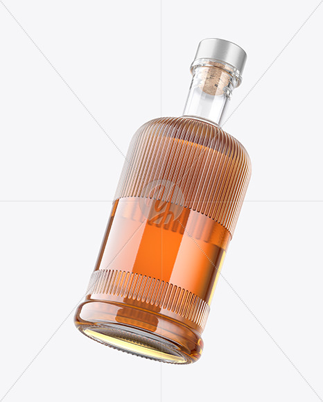 Clear Glass Whisky Bottle Mockup