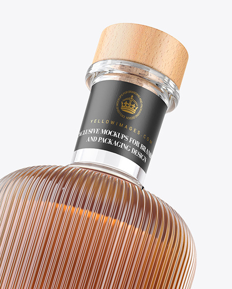 Clear Glass Whisky Bottle Mockup
