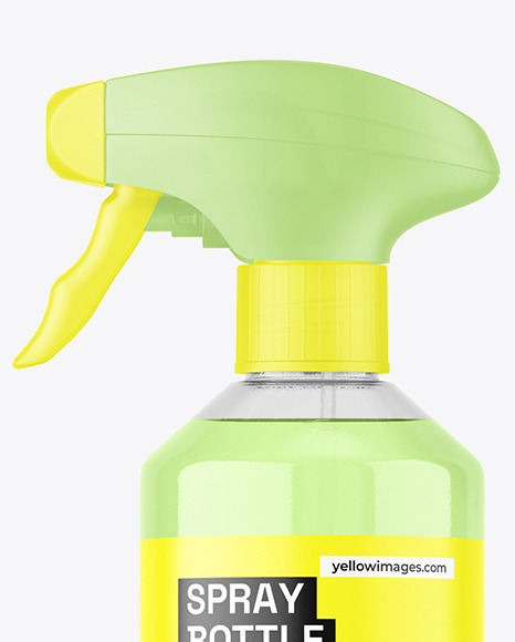 Clear Plastic Spray Bottle Mockup