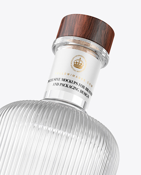 Clear Glass Vodka Bottle Mockup