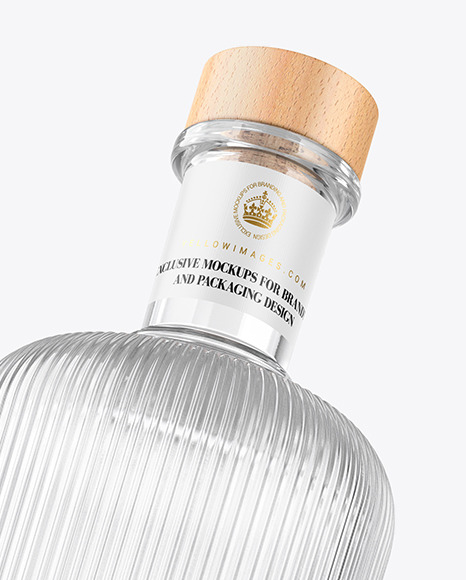 Clear Glass Vodka Bottle Mockup