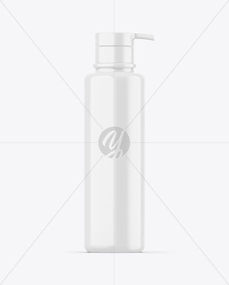 Glossy Plastic Bottle w/ Pump Mockup