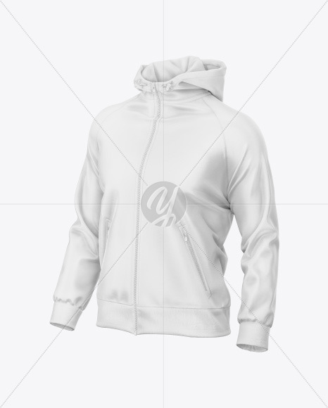 Full-Zip Hoodie Raglan Mockup