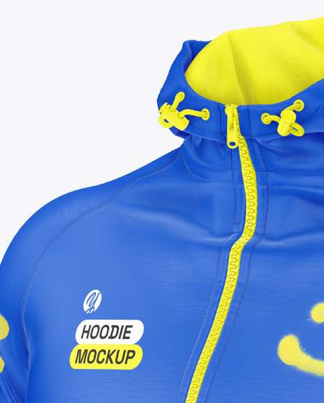 Full-Zip Hoodie Raglan Mockup