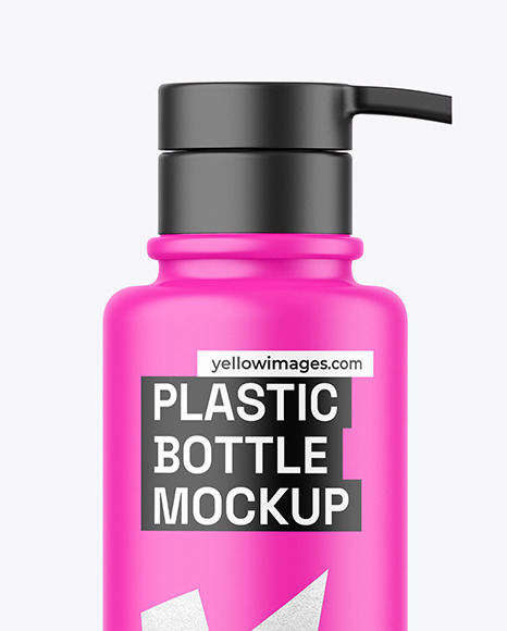 Matte Plastic Bottle w/ Pump Mockup