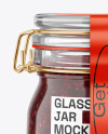 Glass Raspberry Jam Jar With Clamp Lid Mockup