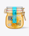 Glass Pear Jam Jar With Clamp Lid Mockup