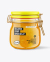 Glass Orange Jam Jar With Clamp Lid Mockup