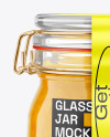 Glass Orange Jam Jar With Clamp Lid Mockup