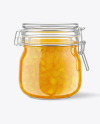 Glass Mango Jam Jar With Clamp Lid Mockup