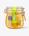 Glass Mango Jam Jar With Clamp Lid Mockup