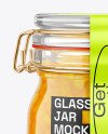 Glass Mango Jam Jar With Clamp Lid Mockup