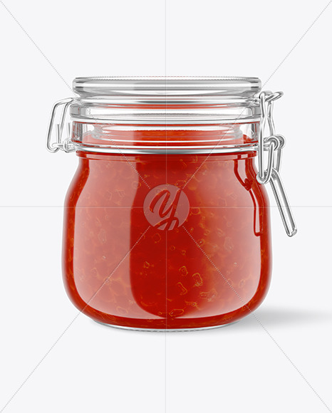 Glass Caviar Jar With Clamp Lid Mockup