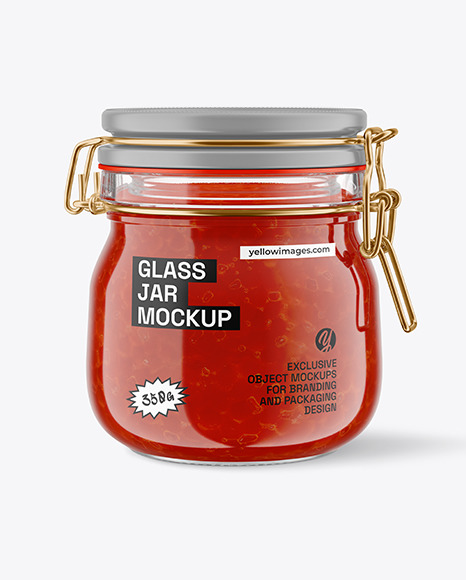 Glass Caviar Jar With Clamp Lid Mockup