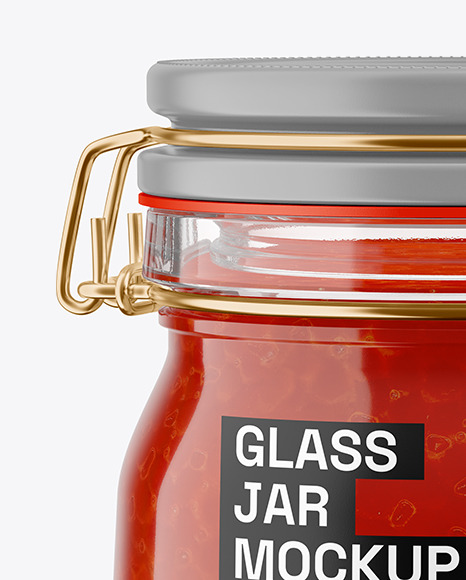 Glass Caviar Jar With Clamp Lid Mockup