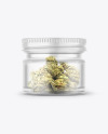 Frosted Glass Jar w/ Weed Mockup