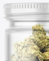 Frosted Glass Jar w/ Weed Mockup